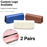 Étui à lunettes en cuir double couche Bestclean Wholesale pour 2 paires avec logo personnalisé pour les détaillants de lunettes et les marques à marque privée