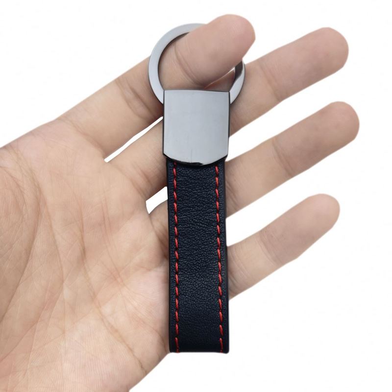Custom Logo Embossed Leather Keyring Engraved