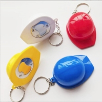 Porte-clés décapsuleur en plastique en forme de mini casque de chantier avec logo personnalisé