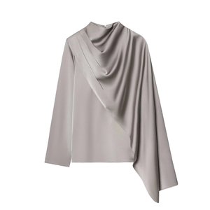 SHENZHU 2026 Nueva Camisa <span class=keywords><strong>de</strong></span> Satén con Cuello Alto y Manga Larga para Mujer, Elegante y a la <span class=keywords><strong>Moda</strong></span>, con Pliegues y Estilo Chal, 1305167 - Product Image 2