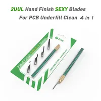 2UUL DA11 4-en-1 Ensemble de lames sexy pour réparation de téléphone portable Finition à la main PCB Underfill Clean Chip Glue Removal Pry Knife
