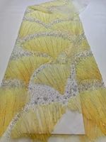 Tissu en dentelle de luxe avec perles et paillettes, tissu en maille brodé de perles et de paillettes pour robe de soirée femme