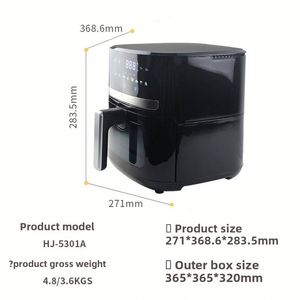 Nouvelle Friteuse à Air Intelligente Multifonctionnelle avec Fenêtre Visible, Grille Aérodynamique, Vente en Gros, Usage Domestique, Entièrement Automatique, Grande Capacité, Sans Fumée - Product Image 4