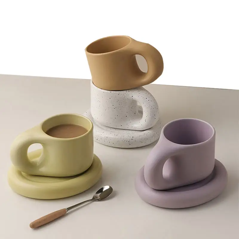 Redeco Amazon Leuke Cup Coaster Set Glam Mok Keramische Kopje Koffie Voor Keuken Benodigdheden