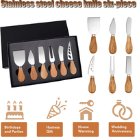 Offre Spéciale 6 Pack Ensemble de Couteaux à Fromage Beurre Coupe Fourche Rasoir Épandeur Avec Manche en bois Fromages Trancheuse Outils