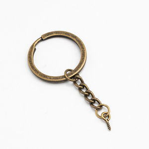 Porte-clés en métal DIY avec fermoir mousqueton, plaqué <span class=keywords><strong>or</strong></span> bronze, accessoires en acier inoxydable, vente en gros - Product Image 2