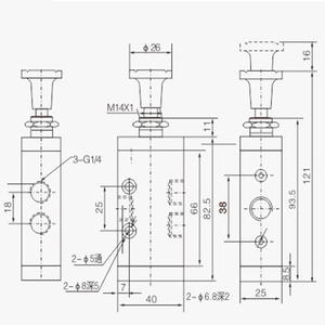 Válvula de Control Manual de 2 Posiciones y 3 Vías K23R5-8, Válvula de Tracción, Componentes Neumáticos, Siempre en Existencia - Product Image 1