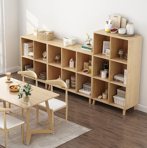 Casier de rangement en bois à deux niveaux et à deux niveaux Étagère polyvalente pour bureau à domicile Conception à quatre compartiments - Product Image 5