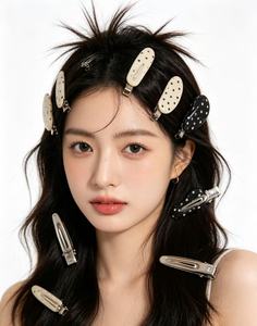 Épingle à cheveux pour chien en résine faite à la main, style coréen, motif vague et nœud, accessoires pour franges - Product Image 6