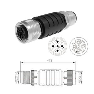 IP68 IP67 impermeable M12 conector de cable macho a hembra adaptador de orificio recto de Metal M12 convertidor de 5 pines - Product Image 4