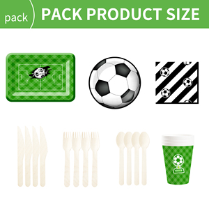 DAMAI Joyeux Anniversaire Thème Ballon de Football Décoration de Fête Assiettes en Carton Jetables Gobelets Serviettes Vaisselle Jetable pour Fête de Garçon - Product Image 6