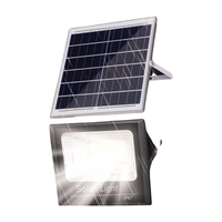 Lampu banjir Led taman tenaga surya luar ruangan IP67 anti air 60W 100w baterai Lithium Hitam 80 ABS lampu sorot matahari