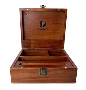 Box Smoking Stash Box Wood Stash Box With Rolling Tray Set - Herb Organizer For Smoking Accessories With Compartments For Tobacco And Cigar Storage