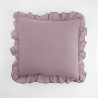 Sarung Bantal Linen Vintage Berumbai, Lembut, Warna Solid, dengan Tepi Berumbai untuk Sofa, Mobil, dan Tempat Tidur