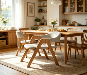 Modern Scandinavian Wooden Living Room <b>Chair</b> With Solid Wood Legs And Ergonomic Design For Home Furniture - Product Image 5