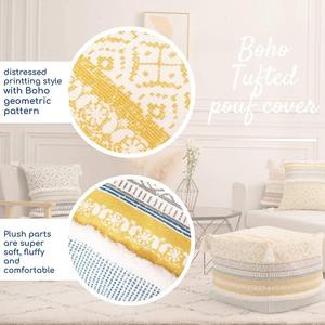 Tabouret Cube Moderne Touffeté Décoratif <span class=keywords><strong>Pouf</strong></span> Non Rembourré Ferme Casual <span class=keywords><strong>Pouf</strong></span> <span class=keywords><strong>Pouf</strong></span> Couverture Grands Glands Tissé à la Main École Appartement - Product Image 6