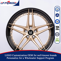 Vente flash - Jantes de voiture en alliage forgé en carbone 2 pièces, couleur or champagne, 22x10.5 23x11, 5x120, pour Range Rover L460