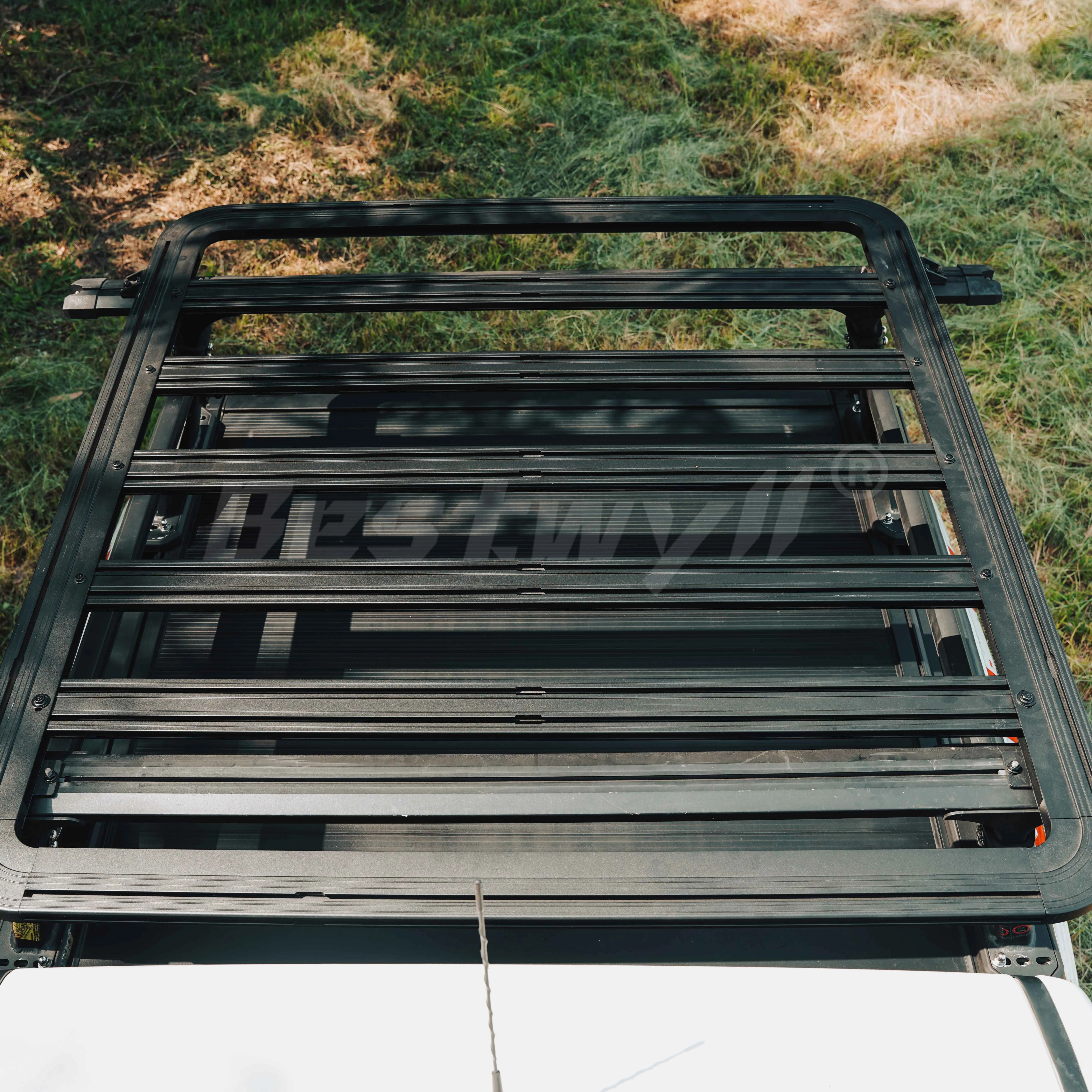 BESTWYLL-portaequipajes de aluminio para coche, accesorio Universal de carga de alta resistencia, 4x4, con plataforma, cesta de techo plano