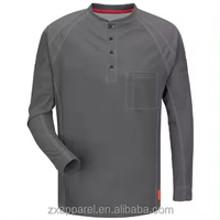 2024 NFPA2112/CAT2 100% coton à manches longues t-shirts résistant aux flammes soudage Henley chemises