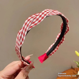 Citas Escena Diadema Adorable Estampado a cuadros Accesorio para el cabello caliente para mujeres Bonita diadema - Product Image 3