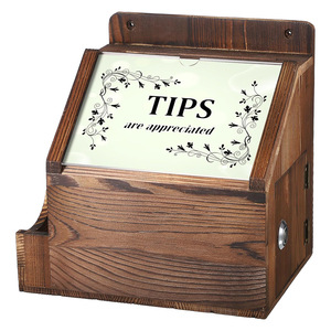Solid Wood Suggestion Box 24x17x23.4cm Rectangle Multifunction Storage Box For Office Business <b>Gift</b> Wall Mounted - Product Image 3