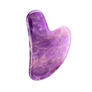 Gran oferta, <span class=keywords><strong>precio</strong></span> de fábrica, amatista Natural Gua Sha, rodillo de Jade de cristal en forma de corazón para el cuidado de la piel Facial, herramienta de masaje para uso doméstico - Product Image 1