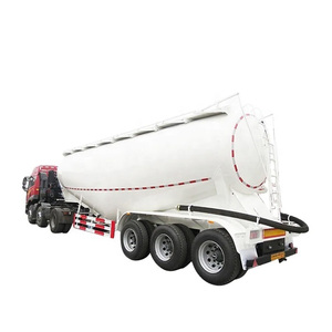 Semi-remorque à benne basculante 3 axes en acier pour poudre, capacité supérieure à 30 tonnes, déchargement sans blocage, pour poudre de chaux/minérale, remorques de qualité supérieure - Product Image 2