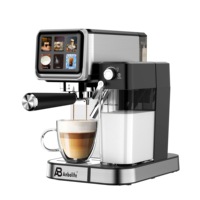 Anbolife - Cafetera Espresso Eléctrica Semiautomática de 20 Bares, Acero Inoxidable, con Molinillo Incorporado, Programable Táctil, en Español