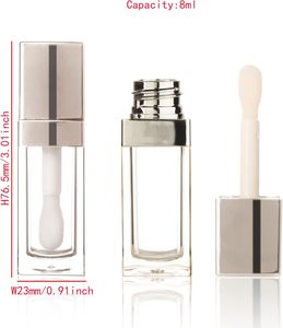 10ml Empty Square <b>Lip</b> Oil <b>Lip</b> <b>Gloss</b> Tube Crystal Customized Screw Cap Labeling Cosmetic Big Brush Big Stick - Product Image 3