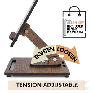 Wooden Tablet Stand Adjustable <b>Desktop</b> Holder Solid Wood For Study Office Kitchen Recipe Display Rack - Product Image 1