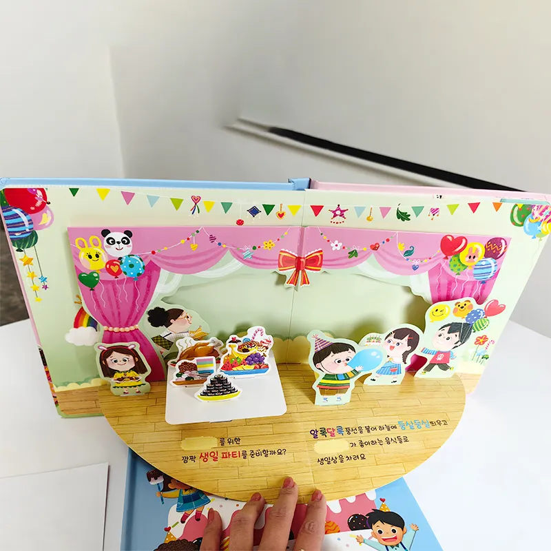 كتاب تعليمي ذهني مطبوع ثلاثي الأبعاد مصور بصورة بصرية للأطفال بعمر من 2 إلى 5 سنوات حسب الطلب من المصنع