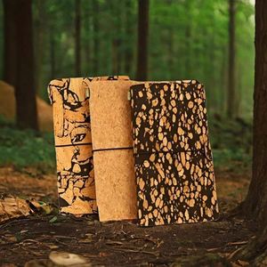 Eco-Friendly Coffee Grounds Cork Hardcover <b>A5</b> Thread Sewn 100 Sheets Degradable Planner Customizable Travel <b>Notepad</b> Event - Product Image 4