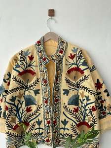 Handmade Suzani Embroidery Jacket Boho Quilted Cotton <b>Coat</b> Floral Embroidered Outerwear Ethnic Fashion Jacket for Women - Product Image 5