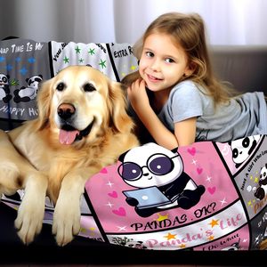 Phim Hoạt Hình Gấu Trúc Jacquard Flannel Chăn Sang Trọng 100% Polyester Lông Cừu Mềm Mại Cho Mùa Đông Bộ Đồ Giường Nhà Cần Yếu Cho <span class=keywords><strong>Amazon</strong></span> Nhà Cung Cấp - Product Image 6