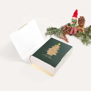 Merry Christmas <b>book</b> shaped paper candy dessert gift packaging <b>box</b>, customizable according to needs - Product Image 4