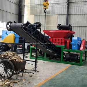 Double Shaft Stainless Steel Aluminum Glass Door Textile Shredder Wood Plastic <strong>Rubber</strong> Tire <strong>Shredding</strong> Granulator 20kW Motor - Product Image 5