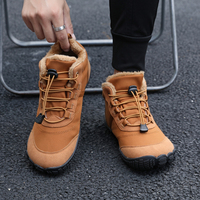 Chaussures minimalistes à talon plat et bout large pour hommes, bottes d'hiver chaudes en fourrure, antidérapantes, pour la randonnée en plein air, le trekking et la course à pied
