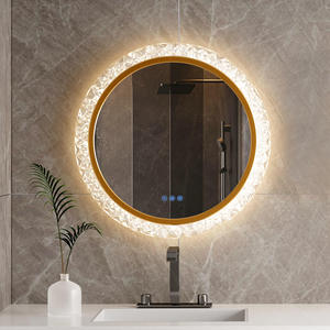 <span class=keywords><strong>Miroir</strong></span> de salle de bain LED intelligent circulaire personnalisé, dimmable, anti-buée, classique, avec cadre diamanté, pour la vente en gros - Product Image 1