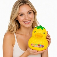 KK Nouveau Ballon Anti-Stress Squishy Jumbo 400 Grammes, Ananas et Canard, Effet Croquant, Rempli de Billes, Non Rebondissant, Fait Main