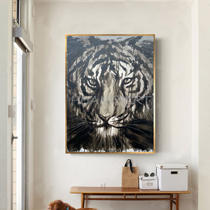 Recién llegado, obra <span class=keywords><strong>de</strong></span> arte Original, pintura al óleo <span class=keywords><strong>de</strong></span> <span class=keywords><strong>tigre</strong></span> para decoración <span class=keywords><strong>de</strong></span> habitación, pintura <span class=keywords><strong>de</strong></span> pared <span class=keywords><strong>de</strong></span> animales pintada a mano, pintura <span class=keywords><strong>de</strong></span> <span class=keywords><strong>tigre</strong></span> <span class=keywords><strong>blanco</strong></span> y negro - Product Image 2