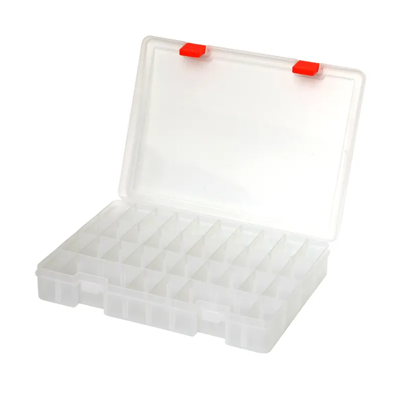 באיכות גבוהה 36 רשת תאים קשה PP פלסטיק תכשיטים שקוף ארגונית עם נשלף חוצצים אחסון תיבה
