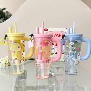 Modello Estate 2025 Tazza Gigante per Acqua di Alta Qualità, Portatile, Grande Capacità, con Cannuccia, Tazza Ton-Ton per Bambini, in Plastica con Corda Diretta - Product Image 1