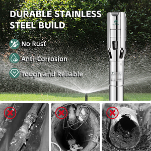 آلة ضخ بالطرد المركزي qqpup الزراعية W 2 حصان 4 بوصة مضخة مياه شمسية غاطسة الآبار العميقة - Product Image 3