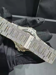 Montre de luxe pour homme à mouvement mécanique à quartz, avec lunette en diamant moissanite brillant, en alliage, 5 mm d'épaisseur, premium, pour les affaires - Product Image 5