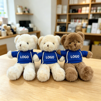 Ours en peluche moelleux personnalisé avec logo, sweat à capuche, jouet en peluche, ours en peluche imprimé avec logo personnalisé, vente en gros, cadeau promotionnel pour école ou entreprise