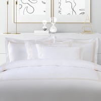 Chambre à coucher de luxe Marriott Hotel Draps en tissu double face 100 coton Ensembles de housses de couette