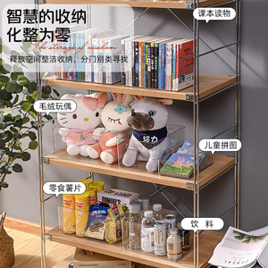 Contenedor de almacenamiento de plástico transparente, rectangular, 480g, apilable, para juguetes, papelería, organizadores de escritorio, libros, cosméticos - Product Image 3