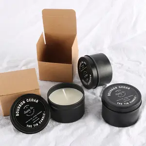 Shiyan 2023 candela di latta personalizzata aromaterapia barattolo nero confezione individuale di lusso candela profumata personalizzata