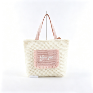 Sac fourre-tout tissé personnalisé pour le quotidien, esthétique vert naturel, sac de plage, sac à bandoulière souple en tissu tressé - Product Image 2