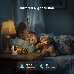 Moniteur bébé sans fil 2MP avec audio bidirectionnel, caméra de sécurité intérieure panoramique à 360° avec détection des pleurs du bébé via la caméra Wifi ICSEE - Product Image 5